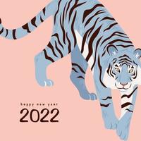 kinesiskt nyår. tigers moderna gratulationskort. symbol för 2022 vektor