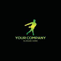 Sport-Fitness-Gewinner-Champion-Mann-Logo-Design-Vektor-Vorlage vektor