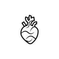 Symbol für menschliche Herzschäden vektor