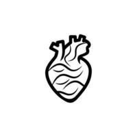 mänskligt hjärta ikon vektor design och fullständig redigerbar