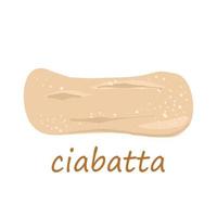 italienisches Weizenbrot Ciabatta. Backen-Vektor-Illustration. vektor