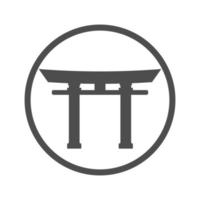 torii gate ikon i grå stil vektor