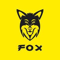 wildes schwarzes Wolfskopf-Logo vektor