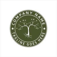 Olivenbaum-Logo-Stempel, Eichen-Emblem, Design-Inspiration für trockene alte Baum-Logos vektor