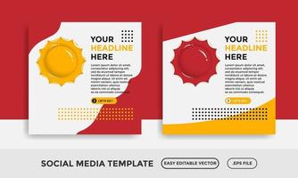 Social-Media-Vorlage mit abstrakter Form. Farbe rot und gelbes Branding vektor