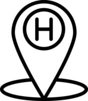 Krankenhaus-Standort-Vektor-Icon-Design-Illustration vektor