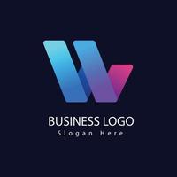 modernes buchstabe w business logo template vector design