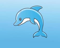 Ein süßer Delphin im Cartoon-Stil, Vektorgrafik-Design vektor