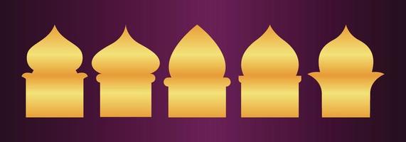 Golddesigset von arabischen Fenstern für Ramadan Kareem-Vorlage vektor