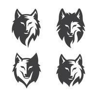 enkel wolf head line art vektorillustration vektor