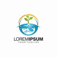 aquaponics logotyp lager vektor mall