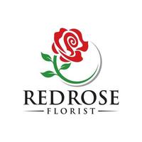 Rosenvektorlogo-Designschablone, minimale Linie Blütenblattschönheitsikone, Salonblumen-abstraktes Zeichen, Vektorillustration vektor