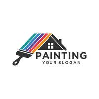 Hausmalerei-Logo-Design-Vektorvorlage vektor