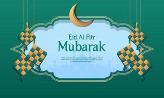 realistisk eid al-fitr ramadan illustration grafisk designmall vektor