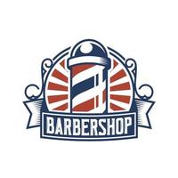 Vektorvorlage für das Design des Vintage-Barbershop-Logos vektor