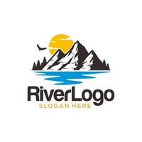 floden berg logotyp design vektor mall