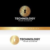 Schlüsseltechnologie-Logo-Vorlage. globale digitale Technologien. Vektor-Illustration vektor