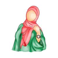 vackra muslimska kvinnor hijab vektorillustration vektor