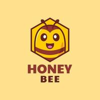 Cartoon-Honigbienen-Logo-Design vektor