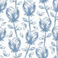 sömlösa klassiska mönster på pappersbakgrund med blå blommor, gratulationskort eller tyg vektor