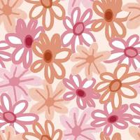 sömlös söt röra blommor mönster bakgrund, gratulationskort eller tyg vektor