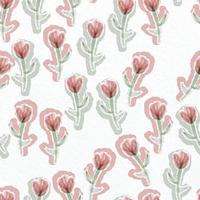 nahtlose niedliche aquarellblumenmuster auf papierbeschaffenheitshintergrund, grußkarte oder stoff vektor