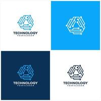 Modernes Hexagon-Tech-Logo entwirft Konzeptvektor, Hexa-Technologie-Logo-Vorlage vektor