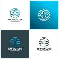 modern hexagon tech logotyp design koncept vektor, hexa teknologi logotyp mall vektor