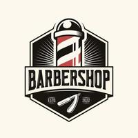 Vektorvorlage für das Design des Vintage-Barbershop-Logos