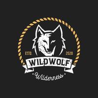 Vintage wilde Wolf-Logo-Vektor-Illustration vektor