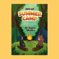 Lagerfeuer-Sommercamp-Einladungsplakat vektor