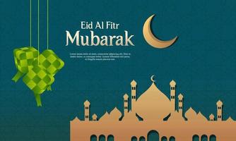 realistische grafikdesignvorlage für eid al-fitr ramadan illustration vektor