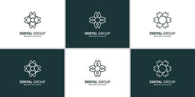 Gruppe von Dental-Logo-Symbol mit kreativem abstraktem Konzept Premium-Vektor vektor