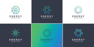 uppsättning abstrakt energi logotyp premium vektor