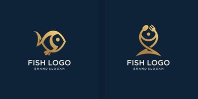 gyllene fisk logotyp mall med modern kreativ stil premium vektor