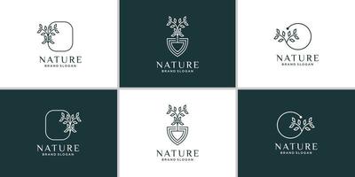 Natur-Logo-Sammlung mit abstraktem Stil für Business- und Spa-Premium-Vektor vektor