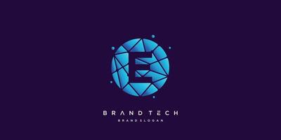 tech logo e mit kreativem molekülstil vektor teil 2