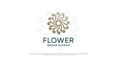Blumen-Logo-Vorlage mit kreativem einzigartigem Konzept Premium-Vektor Teil 1 vektor