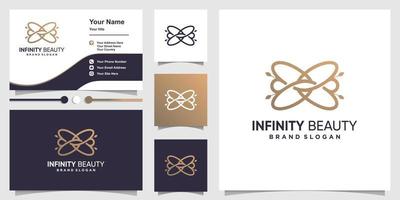 infinity skönhet logotyp abstrakt med kreativa linjekonst koncept premium vektor