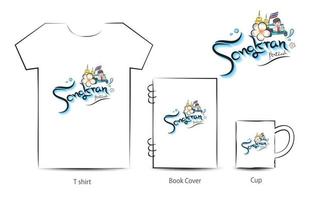 songkran festival logotyp vektor på t-shirt mockup, bok mockup och cup mockup, thailand traditionella nyårsdagen, t-shirt design, ikon design