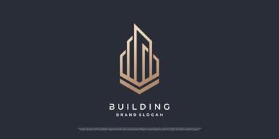 Gebäude-Logo-Vorlage mit modernem, einzigartigem Konzept Premium-Vektor-Teil 4 vektor