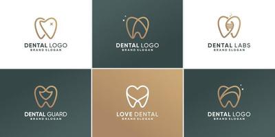 Dental-Logo-Sammlung mit verschiedenen Elementen Konzept Premium-Vektor vektor