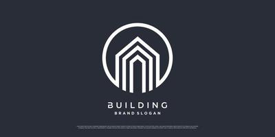 Gebäude-Logo-Vorlage mit modernem, einzigartigem Konzept Premium-Vektorteil 9 vektor