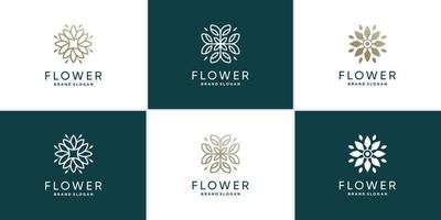 Blumen-Logo-Sammlung mit kreativem Stilkonzept Premium-Vektor vektor