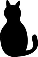 sitzende Katzensilhouette von hinten vektor