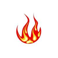 vektorbild av röd eld. illustration av en flammande eld på en vit bakgrund. perfekt för webblogotyper, bokomslag och animationer. vektor