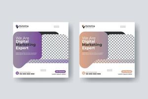 Social-Media-Post-Quadrat-Flyer digitales Marketing-Template-Design vektor