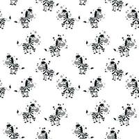 Nahtloses Muster mit Cartoon-Zebras. Vektor