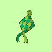 Ketupat-Vektor-Cartoon-Illustration-Symbol vektor