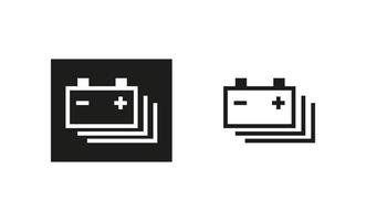 laddningsbart bilbatteri ikon. siluett och linjär originallogotyp. enkel kontur stil tecken symbol. vektor illustration isolerad på vit bakgrund. eps 10.